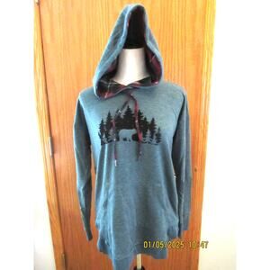 Woodland Vibes Hoodie – Forest Green, Size Small